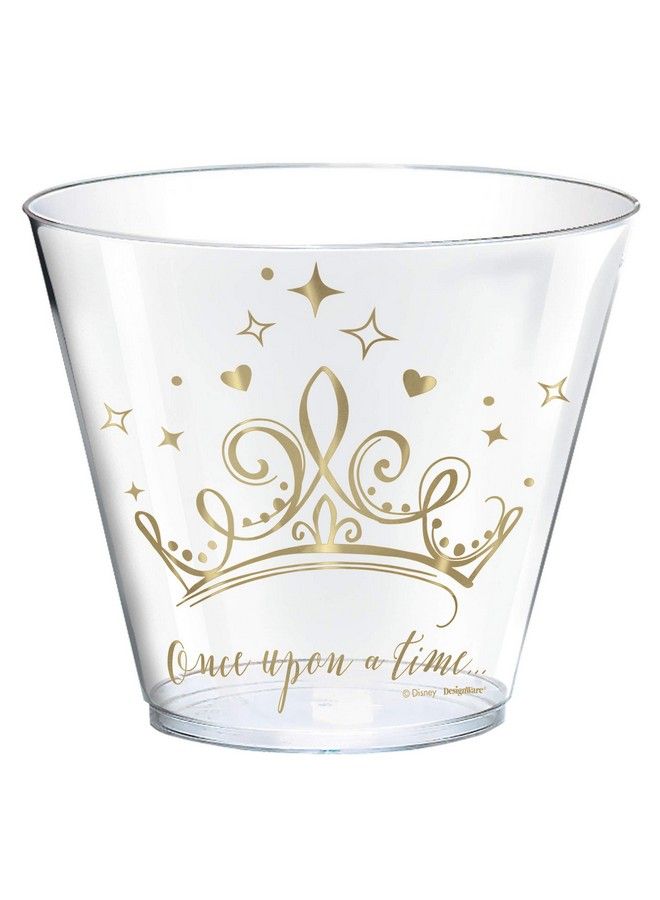 Amscan Disney Princess Hot Stamped Plastic Tumblers 9 Oz. ; Clear & Metallic Gold ; Pack Of 8 - Image 2