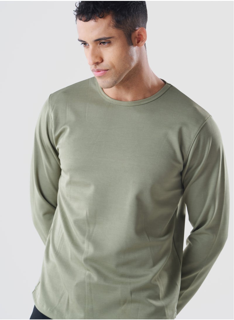 GENRLS Men's Classic Curve Hem T-shirt Green  - Image 2