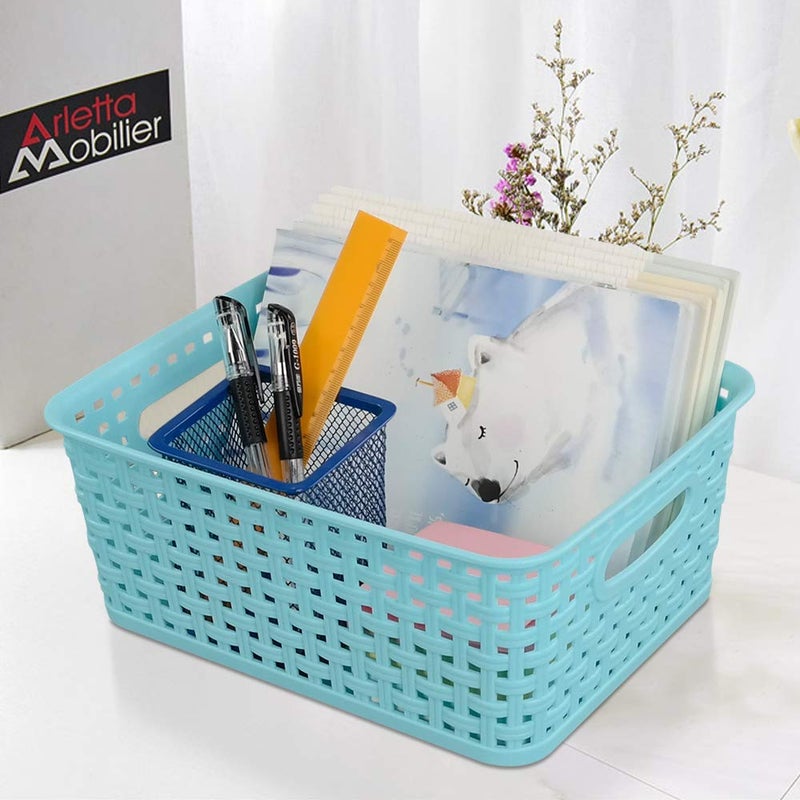 Kekow Plastic Storage Baskets For Bathroom, Beauty And Closets Organization, 6-Pack - Image 4