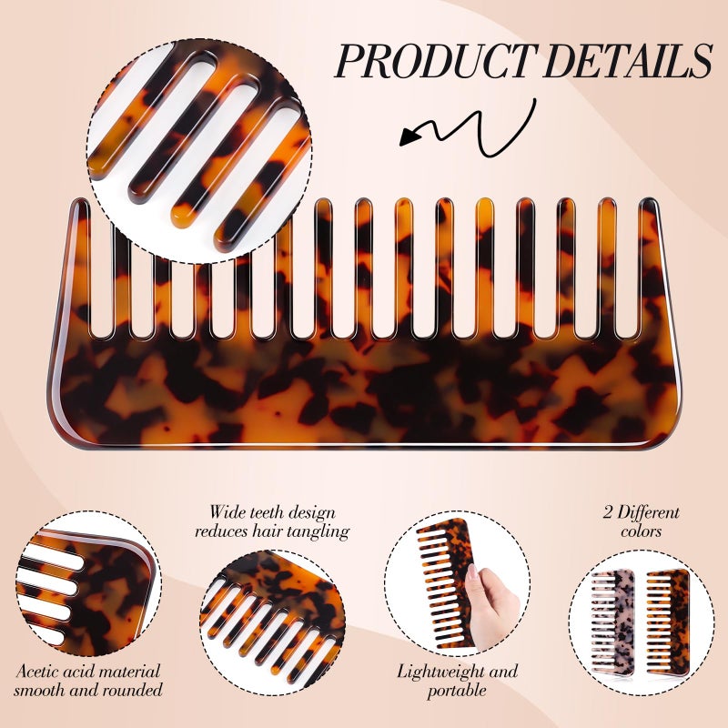 obeoby Wide Tooth Comb for Curls & Thick Hair, 2 Pack Large Hair Detangling Comb for Women Wet or Dry Use - Image 4