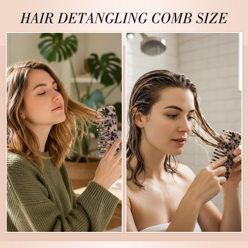 obeoby Wide Tooth Comb for Curls & Thick Hair, 2 Pack Large Hair Detangling Comb for Women Wet or Dry Use - Image 3