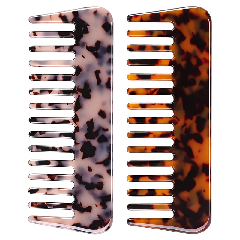 obeoby Wide Tooth Comb for Curls & Thick Hair, 2 Pack Large Hair Detangling Comb for Women Wet or Dry Use - Image 1
