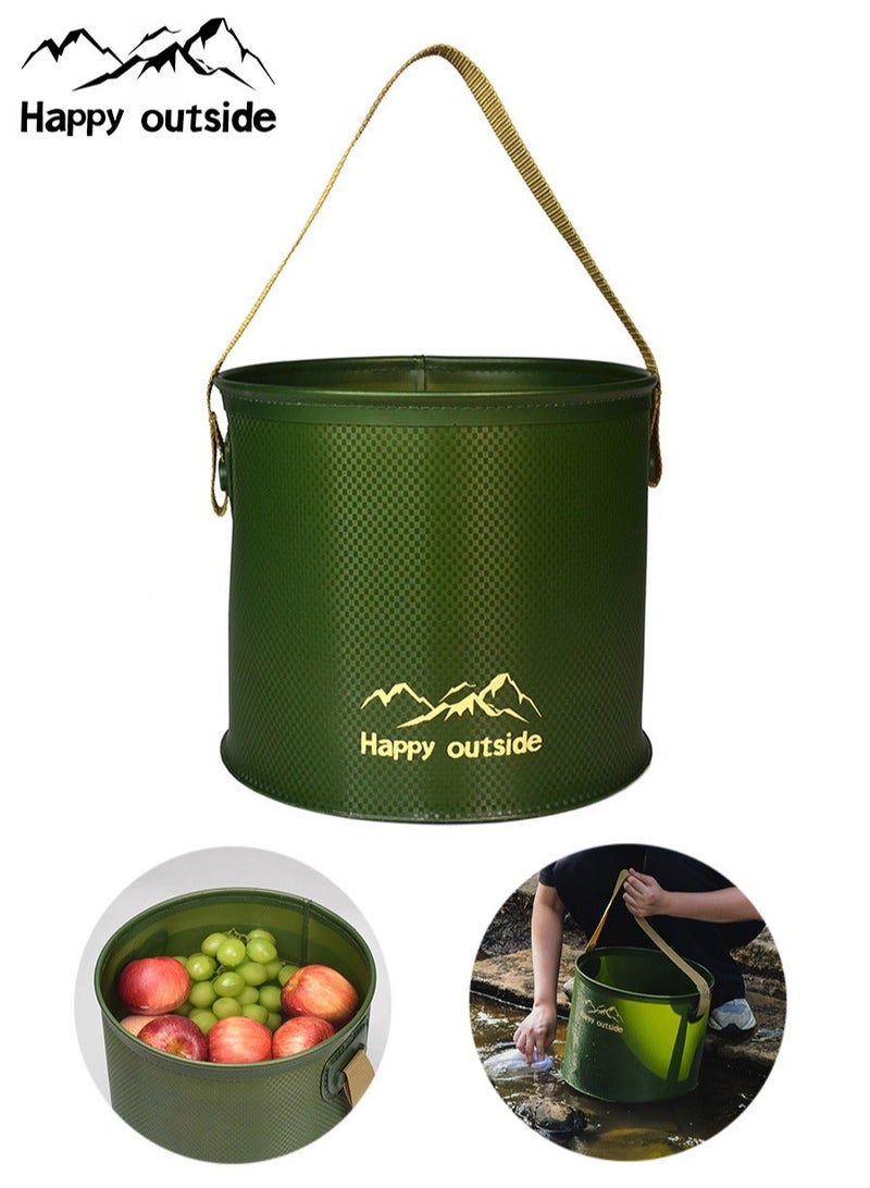 happy outside Green Foldable Camping Bag Set: 28L Camping Table Bag *1, 18-20L Thermal Cooler Bag *1, 2L Cylindrical Thermal Insulation Bag *1, 2L Tool Bag *1, 12L Collapsible Bucket *1 - Image 3
