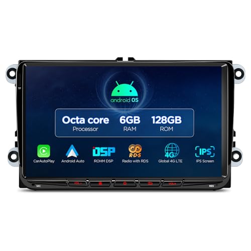 Xtrons ستيريو سيارة XTRONS لسيارات فولكس فاجن EOS جولف، أندرويد 14 ثماني النواة 6GB+128GB راديو سيارة، شاشة تعمل باللمس QLED IPS بحجم 9 بوصات نظام تحديد المواقع GPS للمركبة وحدة رأس بلوتوث مدمجة DSP كار بلاي أندرويد أوتو 4G LTE - Image 1