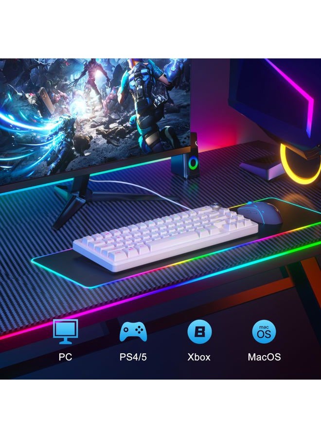 MageGee Mini 60% Gaming Keyboard, RGB Backlit 66 Key Ultra-Compact Keyboard, TS68 Ergonomic Waterproof Mechanical Feeling Office Computer Keyboards for PC, MAC, PS4, Xbox ONE Gamer - Image 5