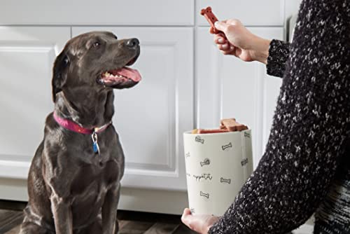 Pearhead Ceramic Bone Appétit Dog Treat Jar, Holds 4 Cups, Stoneware and Wood Canister, Neutral Pet Biscuit Storage with Airtight Freshness Seal, Dishwasher Safe - Image 5