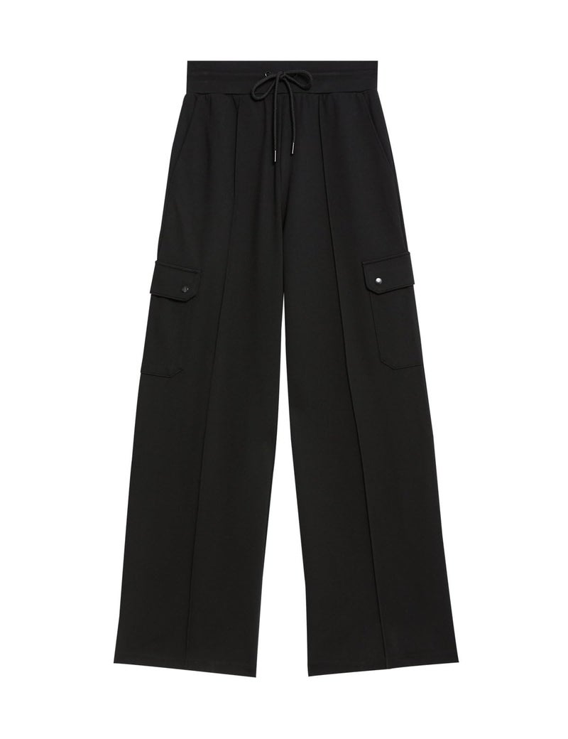 Marks & Spencer Ponte Utility Wide Leg Trousers Black - Image 4