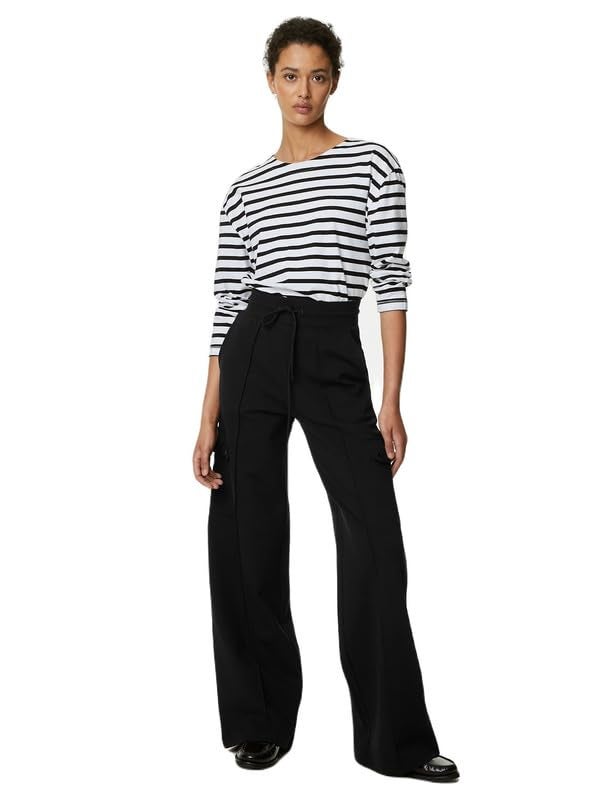 Marks & Spencer Ponte Utility Wide Leg Trousers Black - Image 3