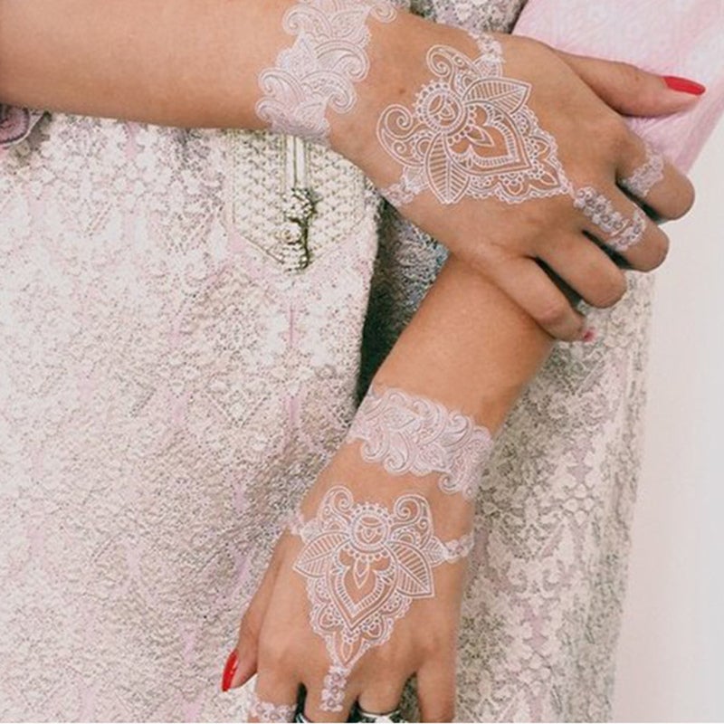 ملصق وشم بالشبكة البيضاء، ملصق وشم بالتحويل المائي، ملصق فن جسدي مقاوم للماء، فجل بشرى مؤقت للنساء والفتيات - Image 5