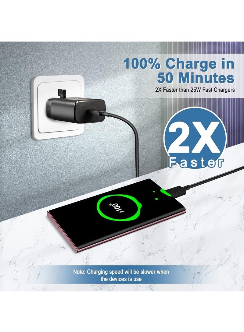 Beauenty Fast Charger for Samsung Galaxy Charger Head with Charging Cable 45 watts, S23 Ultra S23 Plus S23 S23 S22 Ultra S22 S21 Ultra S21 S21 A54 A53 A52 A32-45W with Type-C 5A fast Cable - Image 4