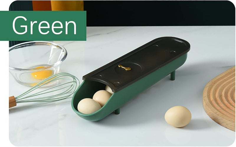 comfrt Egg Trays for Refrigerator Automatic Rolling Egg Container, Egg Storage Box Transparent Drawer, Egg Holder Fridge Organizer For Household, Smart Stackable Egg Container with Lid - Image 2