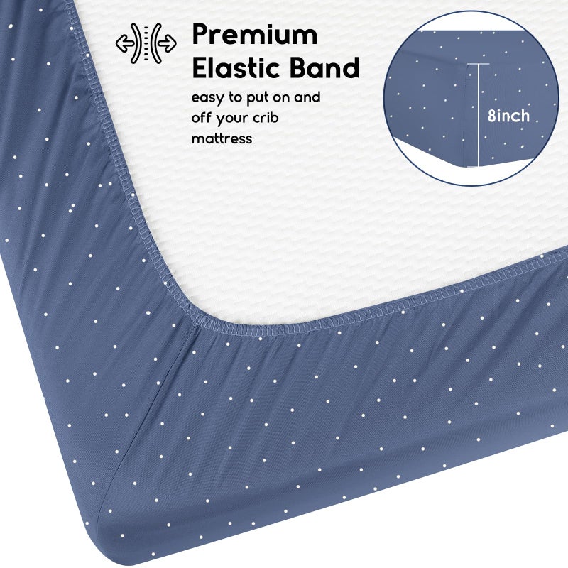 Yoofoss Baby Crib Sheets for Boys Girls, Fitted Crib Sheet 2 Pack for Standard Crib and Toddler Mattress, Super Soft Microfiber Baby Sheet 28x52x8in(Panda) - Image 3