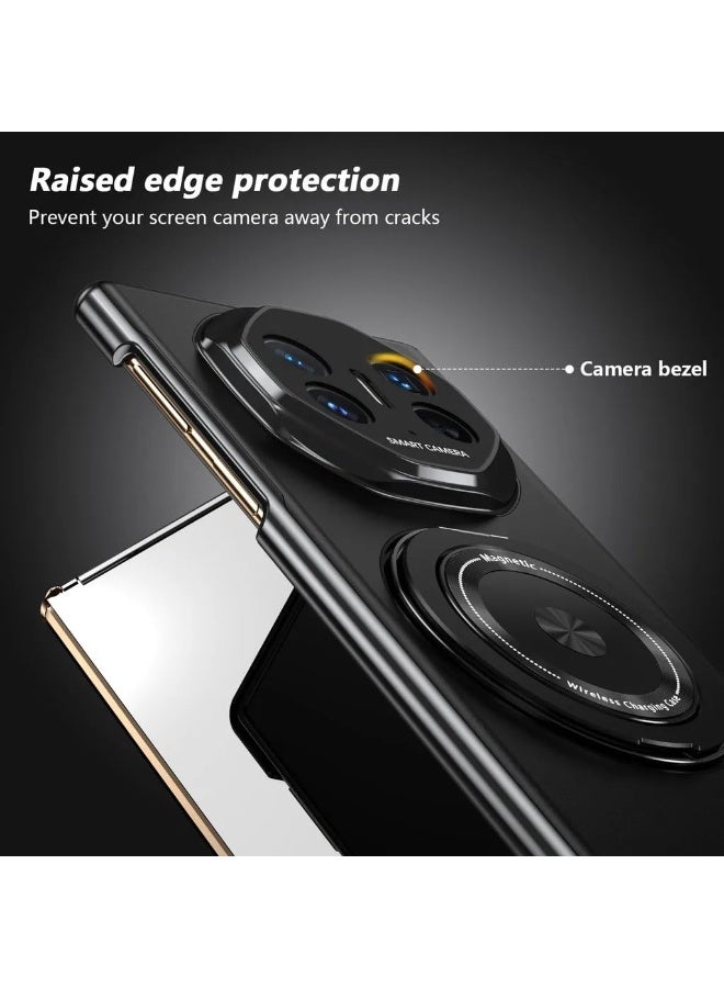 Compatible with Huawei Mate XT Ultimate Design Case with Magnetic Hinge Protection, 360 Rotatable Magnetic Ring Stand, Shockproof Thin Hard PC Cover - Image 4