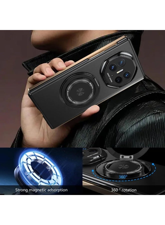 Compatible with Huawei Mate XT Ultimate Design Case with Magnetic Hinge Protection, 360 Rotatable Magnetic Ring Stand, Shockproof Thin Hard PC Cover - Image 2