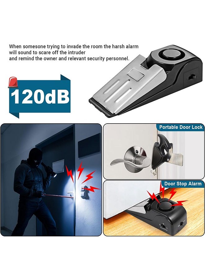 Generic Upgraded Portable 2 Pack Door Lock & Door Stop Alarm, Dual Protection Security Door Kit, Door ​Security Devices Pocket Self Defensey Tools, for Traveling Hotel Home Apartment College House  - Image 2