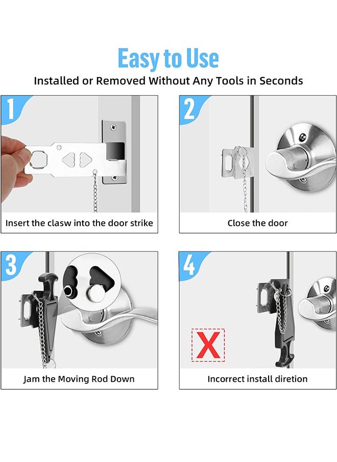 Generic Upgraded Portable 2 Pack Door Lock & Door Stop Alarm, Dual Protection Security Door Kit, Door ​Security Devices Pocket Self Defensey Tools, for Traveling Hotel Home Apartment College House  - Image 5