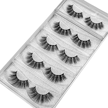 DYSILK 5 Pairs 6D Mink Eyelashes Faux Dramatic Long Fluffy False Eyelashes Volume Extension Makeup Fake Eyelashes Thick Reusable Eyelashes No Glue 00718mm - Image 2