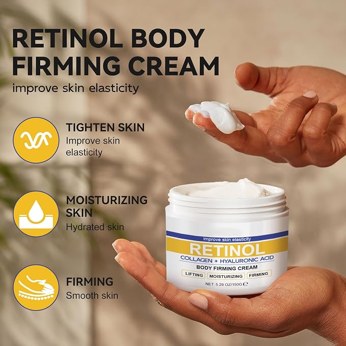Grospe Body Firming Cream with Retinol Collagen and Transparent Acid, Body Milk for Lifting, Moisture and Firming Care, Body Cream for Women, 5.29 oz - Image 3