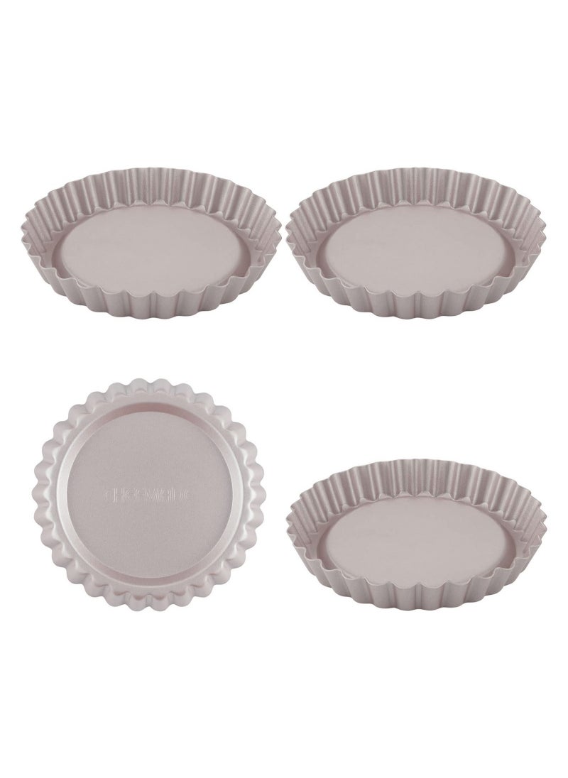 chefmade - Round Tart Pan Non Stick 4 Inch 4Pcs Quiche Pan - Image 1
