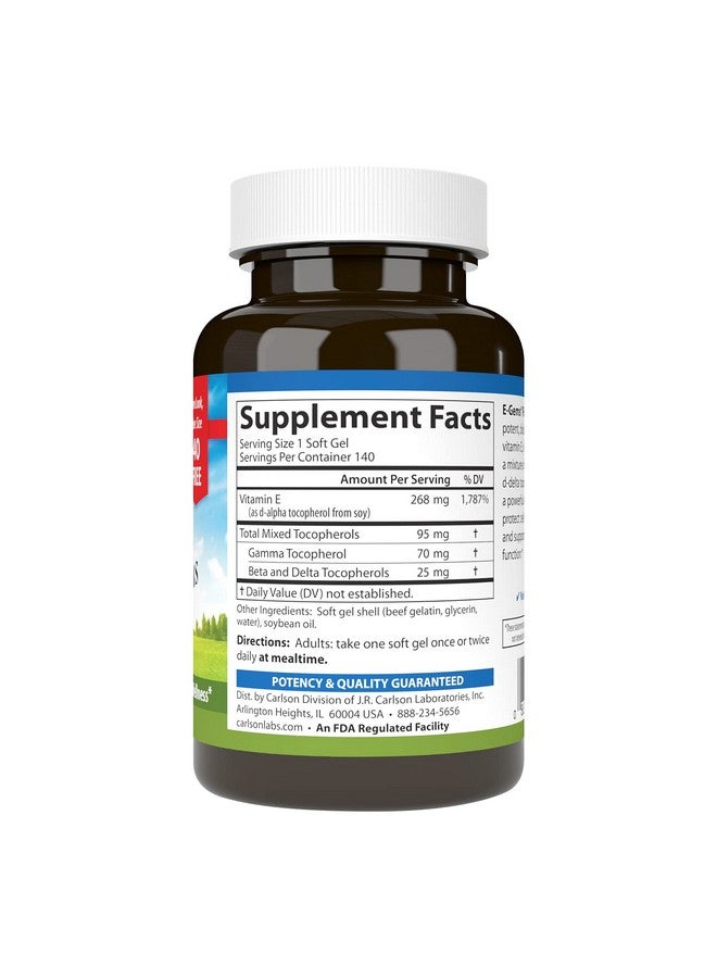 Carlson - E-Gems Plus, 400 IU (268 mg), Natural-Source Vitamin E, Optimal Wellness, 140 Soft Gels - Image 2