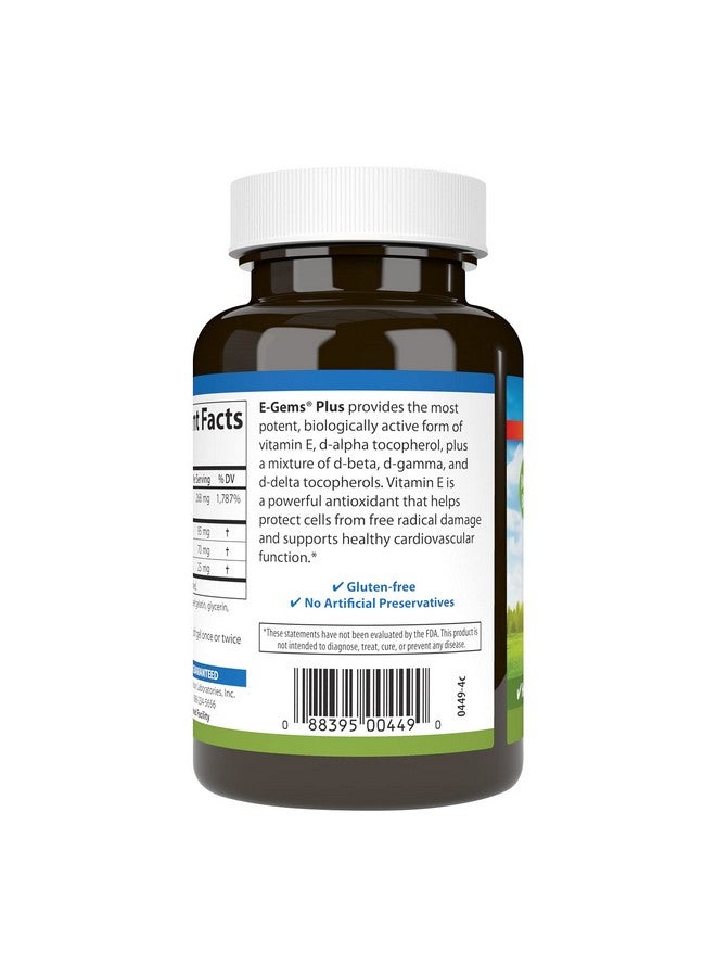 Carlson - E-Gems Plus, 400 IU (268 mg), Natural-Source Vitamin E, Optimal Wellness, 140 Soft Gels - Image 3