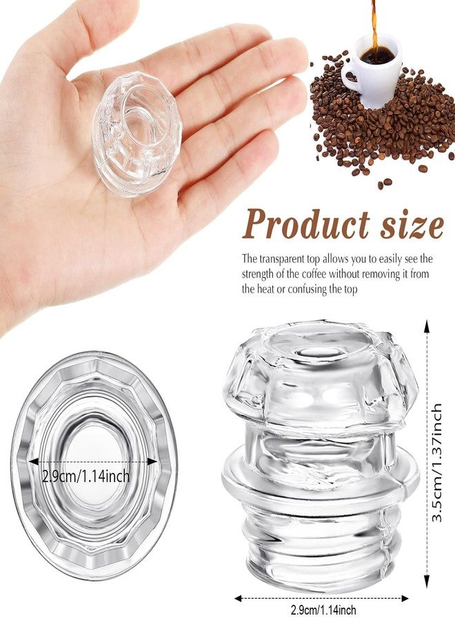 Romooa 2 Pcs Coffee Percolator Glass Top Replacement Transparent Glass Filter Knob Top for Coffee Pot Filter Parts, Espresso Machine Parts and Accessories(1.37 x 1.14 Inch) - Image 2