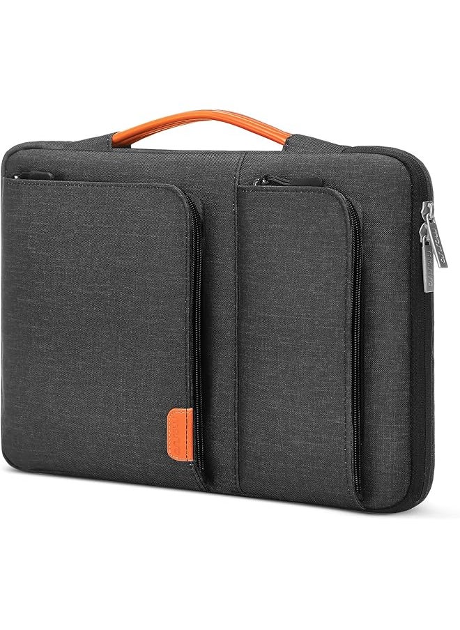 Mosiso - 360 Protective Laptop Sleeve Compatible With Macbook Pro 16 Inch 2023 2019 M3 M2 M1 Pro Retina 15 A1398 15 15.6 Inch Notebook Computer Side Open Bag With 2 Accessory Pockets And Handle And Belt Black - Image 1