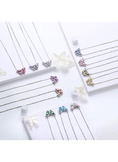 Aurora Tears Butterfly Jewelry Set925 Sterling Silver Butterflies Mayemerald Birthstone Pendant Necklace Earrings Rings For Wedding Gif  - Image 3