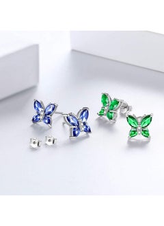 Aurora Tears Butterfly Jewelry Set925 Sterling Silver Butterflies Mayemerald Birthstone Pendant Necklace Earrings Rings For Wedding Gif  - Image 5