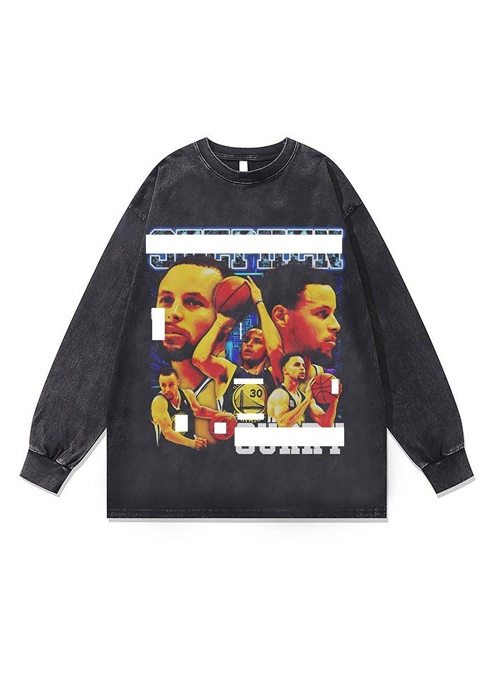 KUYING Washed Old Retro Loose Sportswear