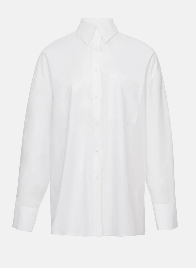 ليتشي قميص كبير الحجم بجيب صدري