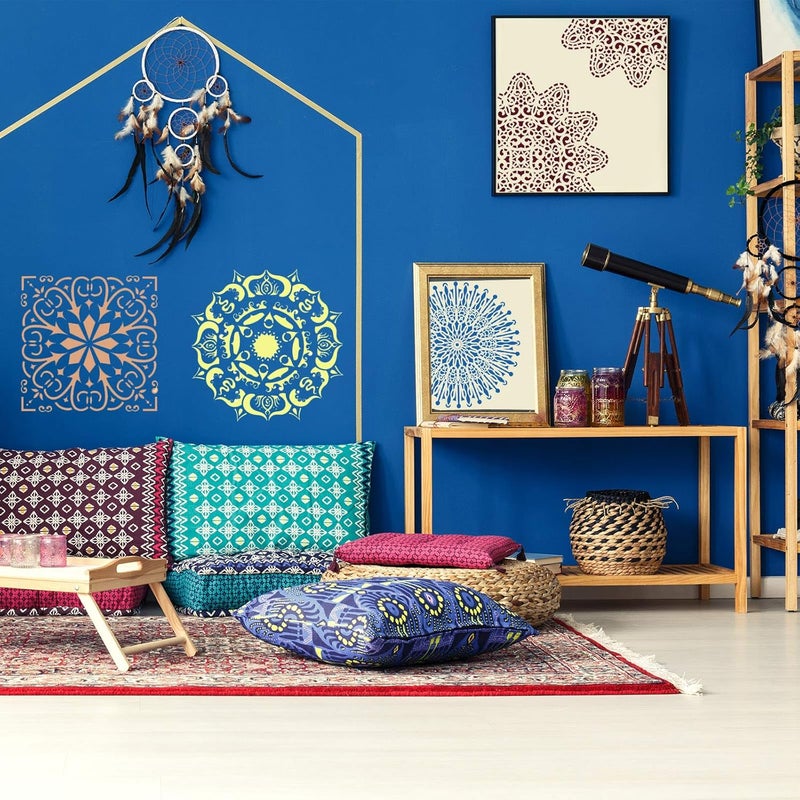 Zonon 12 Pieces Large Mandala Stencil Reusable Stencil Laser Cut Painting Template For Wall Tile Floor Fabric Furniture Painting|12 Styles|3 Sizes - Image 4