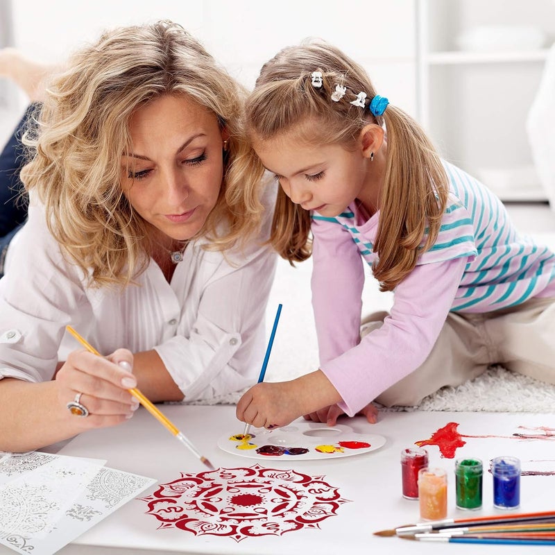 Zonon 12 Pieces Large Mandala Stencil Reusable Stencil Laser Cut Painting Template For Wall Tile Floor Fabric Furniture Painting|12 Styles|3 Sizes - Image 3