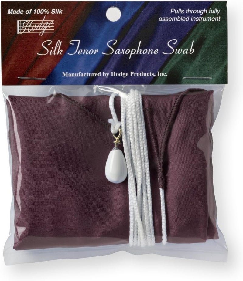 Hodge Silk Tenor Saxophone Swab in Burgundy - 100% Absorbent and Lint-Free - Image 2