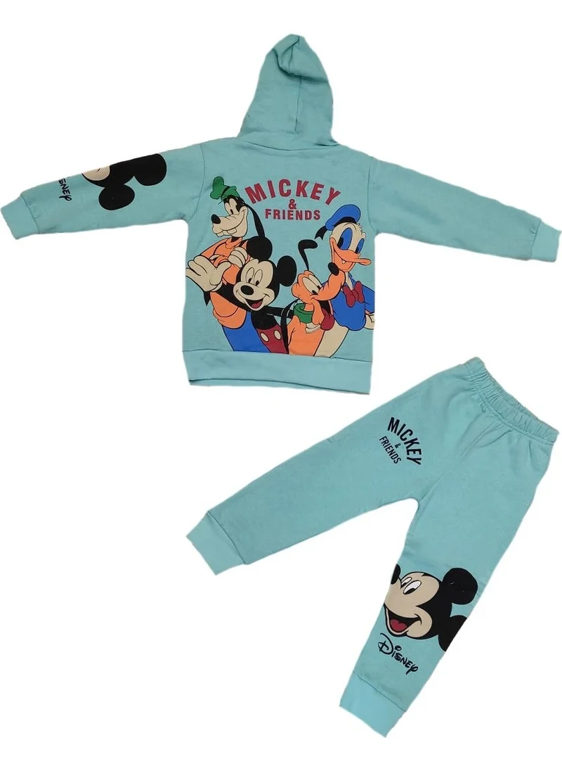 Lifeformoda Mickey Friends Printed Unisex Kids Hooded 3 Yarn Tracksuit Set
