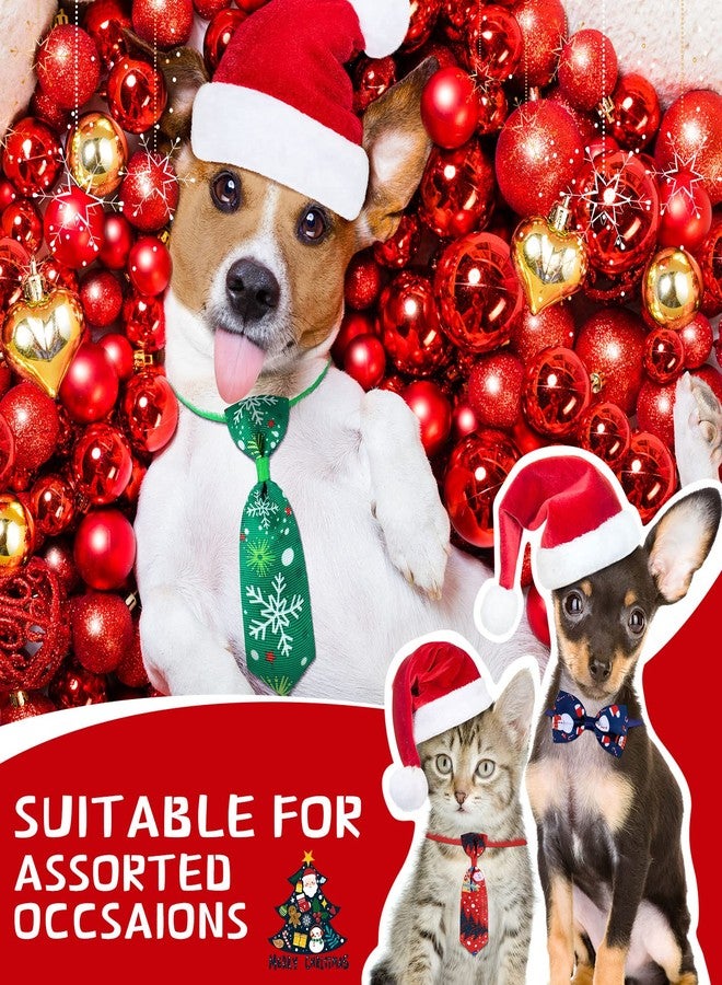 Saintrygo 32 Pcs Dog Bows & Ties Set - 16 Dog Neckties & 16 Bow Ties with Adjustable Collars - Christmas Grooming Accessories for Dogs (Medium) - Image 2