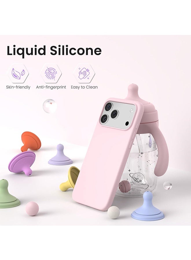 متوافق مع iPhone 17 Pro Max Case 6.9 "، السيليكون السائل النحيل 3 طبقات غطاء واقي مقاوم للصدمات من المطاط الناعم مع بطانة الألياف الدقيقة المضادة للخدش - Image 3