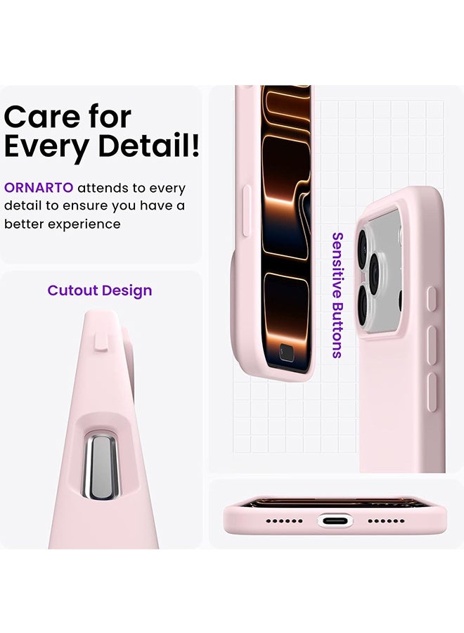 متوافق مع iPhone 17 Pro Max Case 6.9 "، السيليكون السائل النحيل 3 طبقات غطاء واقي مقاوم للصدمات من المطاط الناعم مع بطانة الألياف الدقيقة المضادة للخدش - Image 5