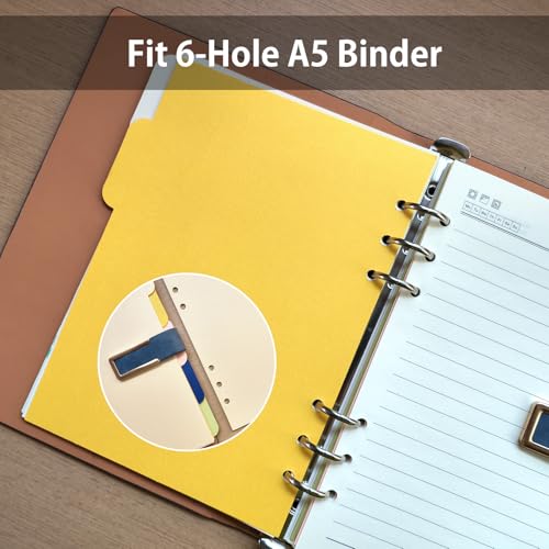 DY.2ten Binder Dividers for 6 Ring Binder, 5-Tab Sturdy Paper Dividers, A5 Index Divider, Multicolor 6 Hole Binder Dividers, Insertable Notebook Planner Tab Dividers for Binders, 2 Sets, 10 Dividers - Image 4