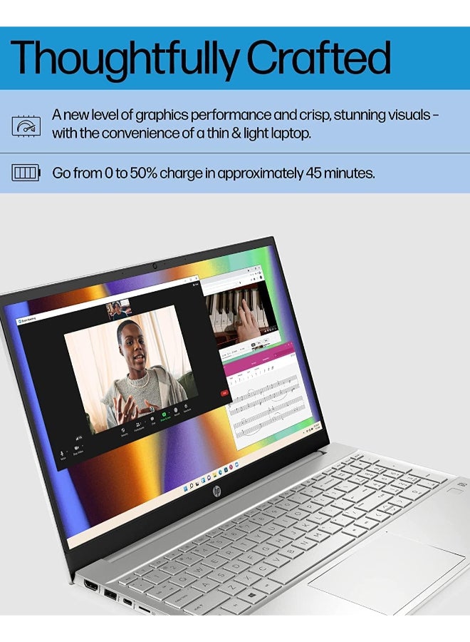 HP (Upgraded Version) Pavilion Laptop With 15.6-Inch Touchscreen Display, Core i5-1335U Processor/16GB RAM/1TB SSD/Intel Iris XE Graphics/Windows 11 With HDMI Cable English Silver - Image 3