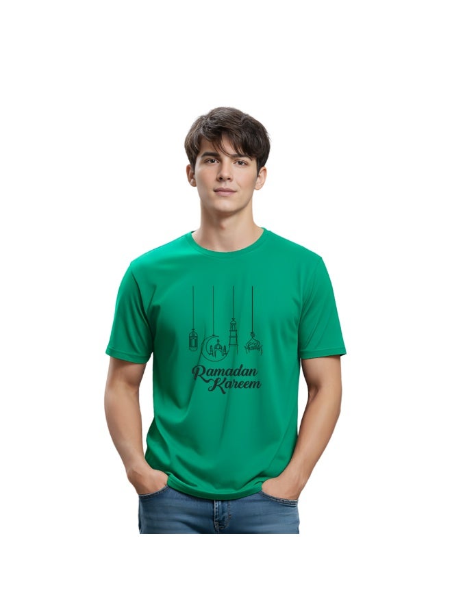برينت شوب فور مي تي شيرت رمضان مبارك للكبار للرجال - تي شيرت قطني برقبة دائرية - هدية للأب - له - هدية رمضان للرجال - Image 1