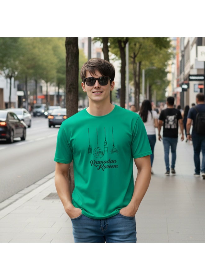 برينت شوب فور مي تي شيرت رمضان مبارك للكبار للرجال - تي شيرت قطني برقبة دائرية - هدية للأب - له - هدية رمضان للرجال - Image 3
