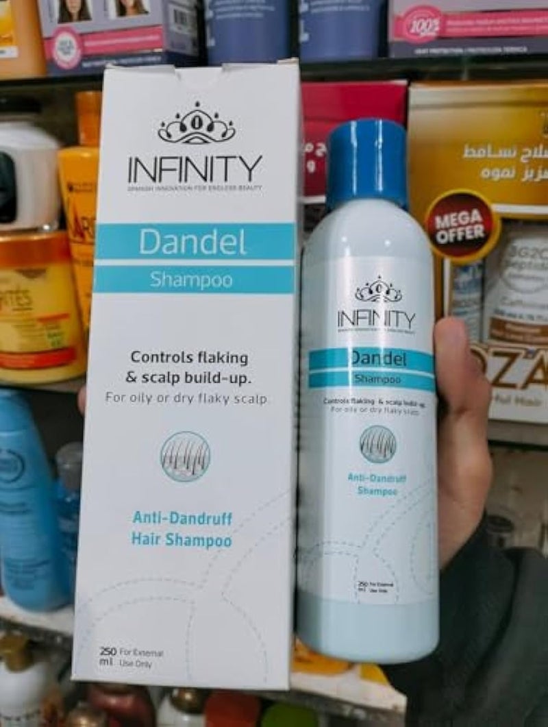 Infinity Dandel Medicated Anti-Dandruff Shampoo - Effective Dandruff & Itch Treatment with Pyrithione Zinc & Selenium + Nourishing Natural Oils - 250ml I by Al Shabrawini Pharmacy - Image 2