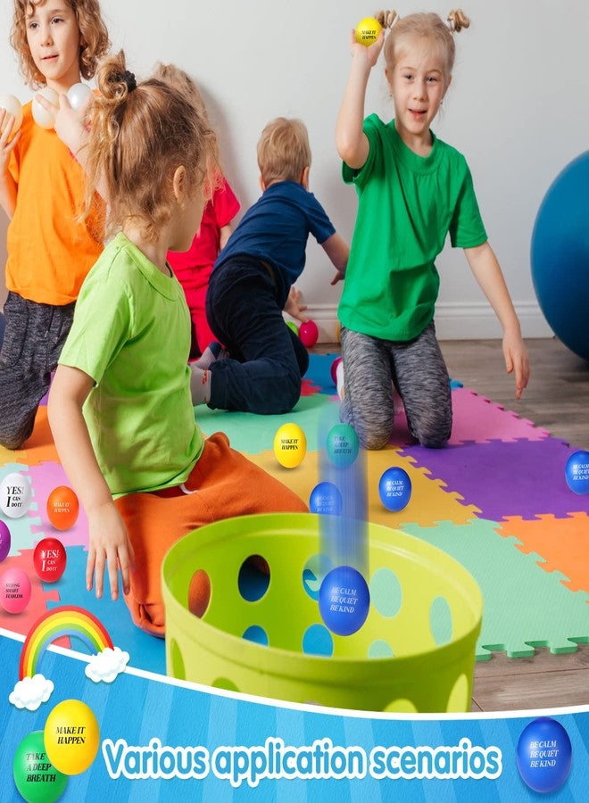 جيريفي 32 قطعة من كرات تخفيف التوتر التحفيزية، كرات إسفنجية ملونة، مقاس 1.57 بوصة، هدايا ملهمة لتخفيف التوتر، اقتباسات تمارين اليد لتخفيف التوتر، تحفيز البالغين والأطفال - Image 4