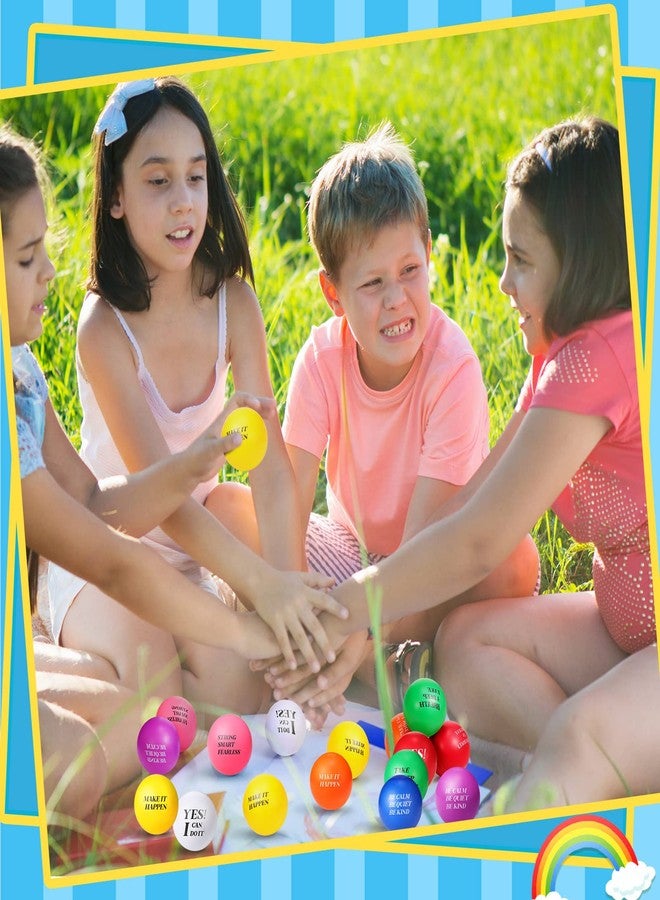 جيريفي 32 قطعة من كرات تخفيف التوتر التحفيزية، كرات إسفنجية ملونة، مقاس 1.57 بوصة، هدايا ملهمة لتخفيف التوتر، اقتباسات تمارين اليد لتخفيف التوتر، تحفيز البالغين والأطفال - Image 5