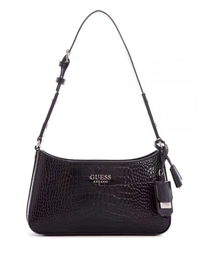 Chic Eco Brenton Zipper Shoulder Bag – Stylish Crossbody with Silver Details & Functional Compartments