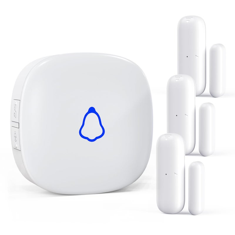 METAK Door Chime Wireless Door Open Contact Sensor Alarm with 500 FT Range 58 Chimes and 5 Volume Levels for BusinessStoreHomeOffice When Entering 3 Transmitter 1 Plugin Receiver White - Image 2