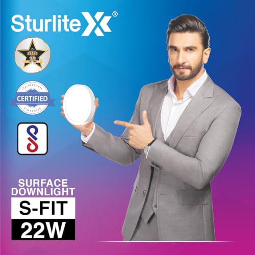 Sturlite S-FIT 22W Round LED Surface Light| 6500k Cool White Color Temperature| 1760 Lumens with CRI Tech for Accurate Color Representation - (Pack of 2) - Image 2