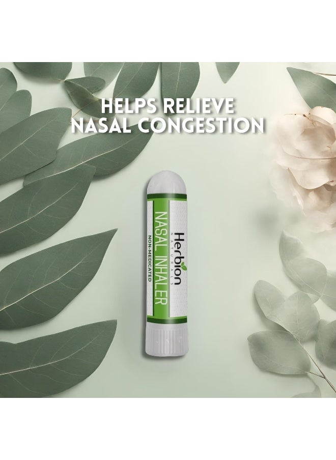 Herbion Naturals Nasal Inhaler Non-Medicated, 0.05 Fl Oz (1.5ml) - Relieves Nasal Congestion & Blockage, Sinusitis & Allergic Conditions - Menthol, Clove Oil, Eucalyptus Oil & Camphor.