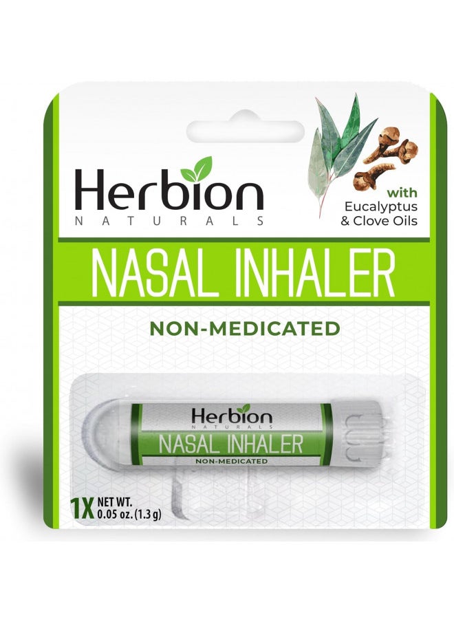 Herbion Naturals Nasal Inhaler Non-Medicated, 0.05 Fl Oz (1.5ml) - Relieves Nasal Congestion & Blockage, Sinusitis & Allergic Conditions - Menthol, Clove Oil, Eucalyptus Oil & Camphor.